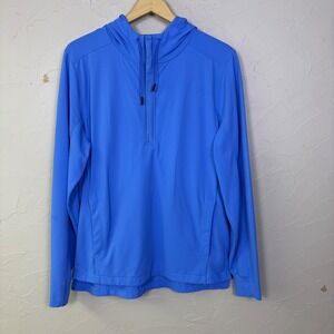 B Draddy Cool Hoodie Pullover Mens Large Blue Quarter Zip Active UPF 50+